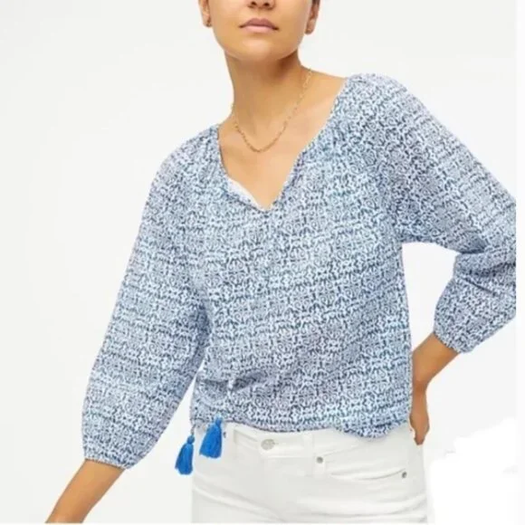 J.Crew Raglan cotton popover top Size XS - Picture 1 of 10